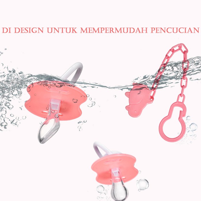 EMPENG BAYI isi 2 pcs + rantai klip Pacifier Dot silicone bayi