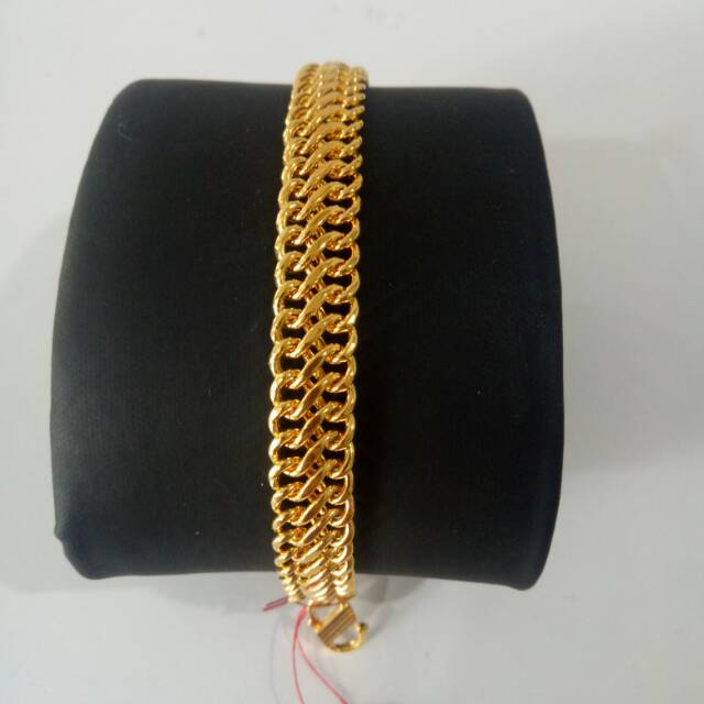Gelang Emas asli model Rantai Holo double
Kadar 700