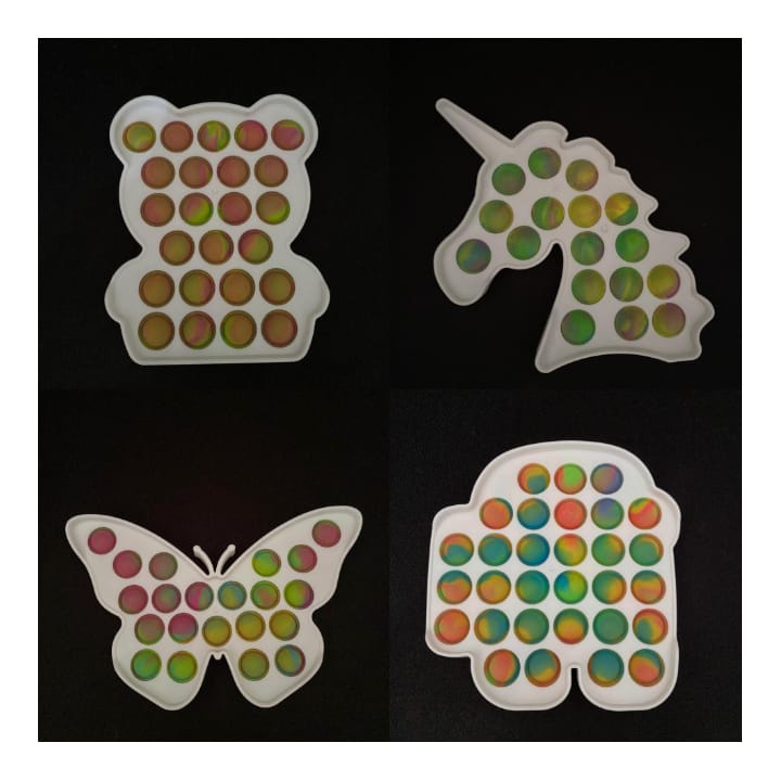 MMTOYS CM-P19 Fidget Toys Pop It PLASTIK Gelembung Dorong Permainan Anak Papan Pelangi Populer-2