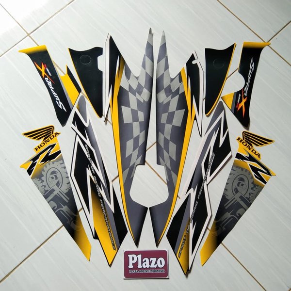 Striping motor & stiker honda Supra x 125r 2008 Kuning