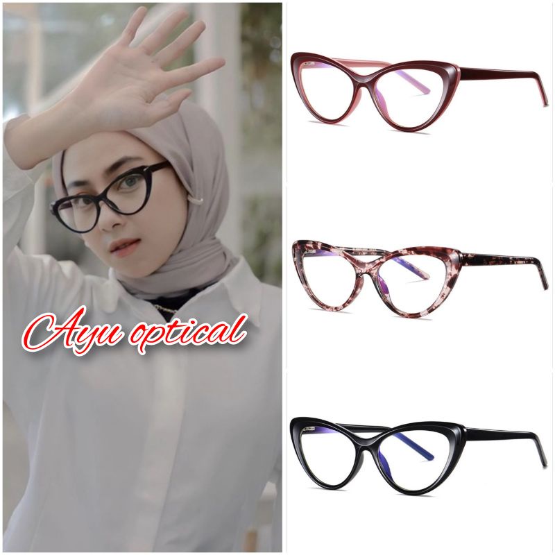 kacamata cat Eye terlaris bisa request minus, normal dan slynder frema 1002