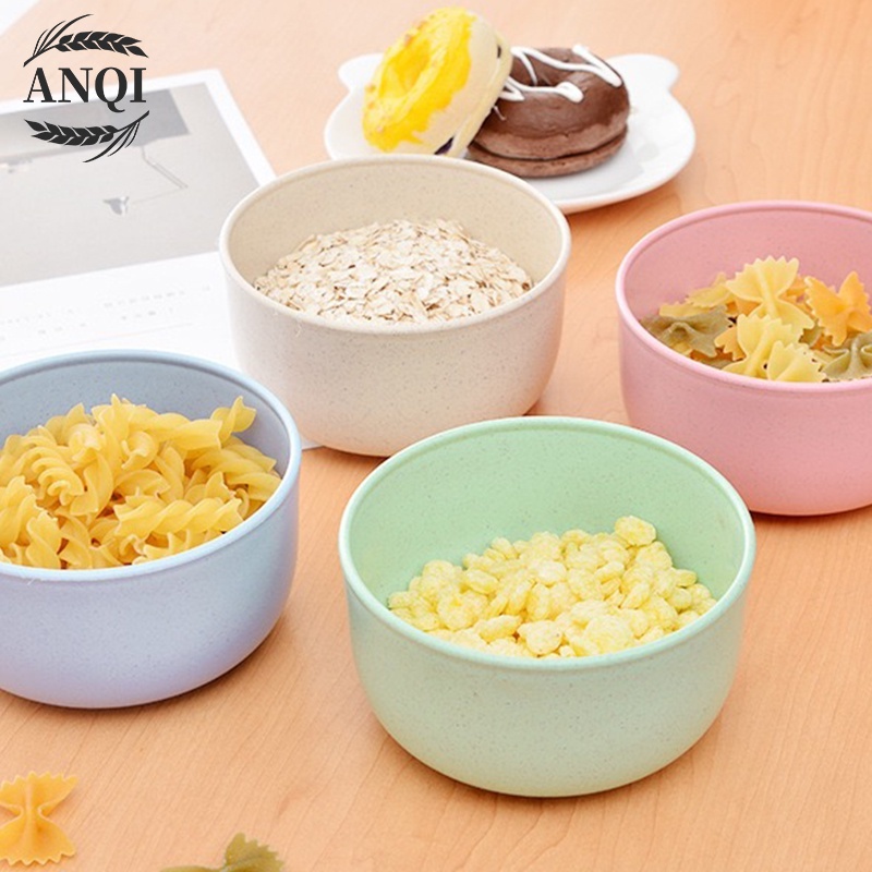 ANQI 1888 Gelas Gandum Kokoh / Mangkok Piring Peralatan Makan / Mangkok Wheat Straw Bowl dan Piring