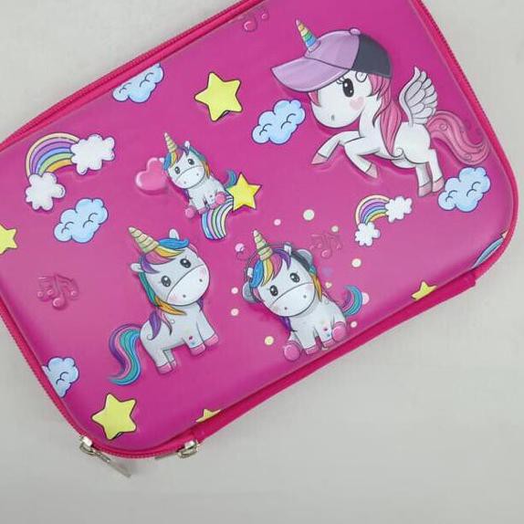 

0LT Pencil Case / kotak pensil EMBOSS 6D Unicorn, Lol, , , Spiderman Terbaru