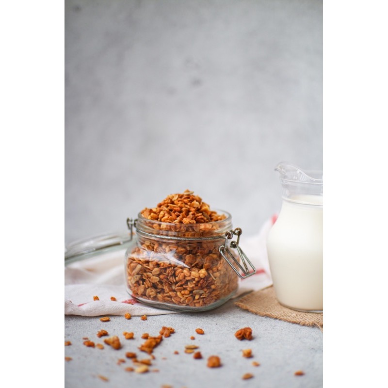 Peanut Butter Granola 100gr / 500gr - PB, Walnut, Almond, Sunflower Seeds - NO SUGAR - LUCKYBITE