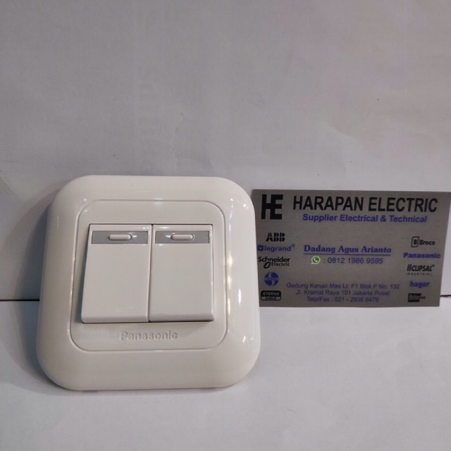 Saklar double / saklar seri Panasonic , tanam / inbow , warna putih