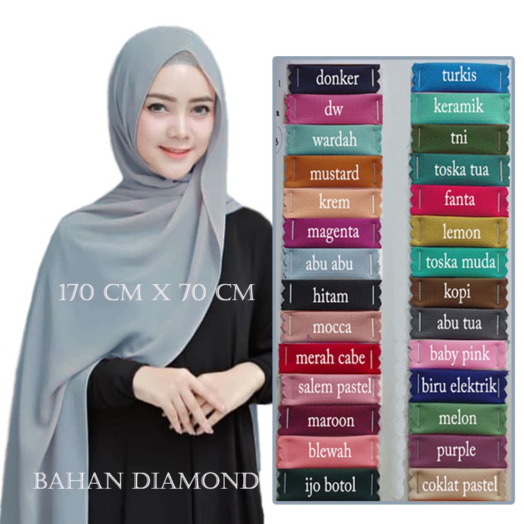  Jilbab  Hijab Pashmina  Sabyan Bahan Diamond Shopee Indonesia