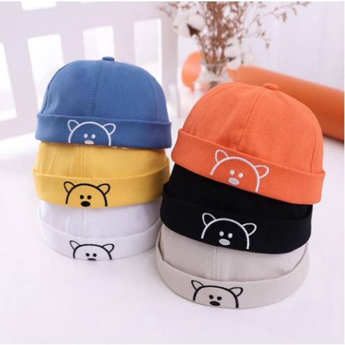 Hz TOPI ANAK MODEL PECI BUNTUNG FASHION HAT BAYI MOTIF BEAR UNISEX MIKI HAT BEAR