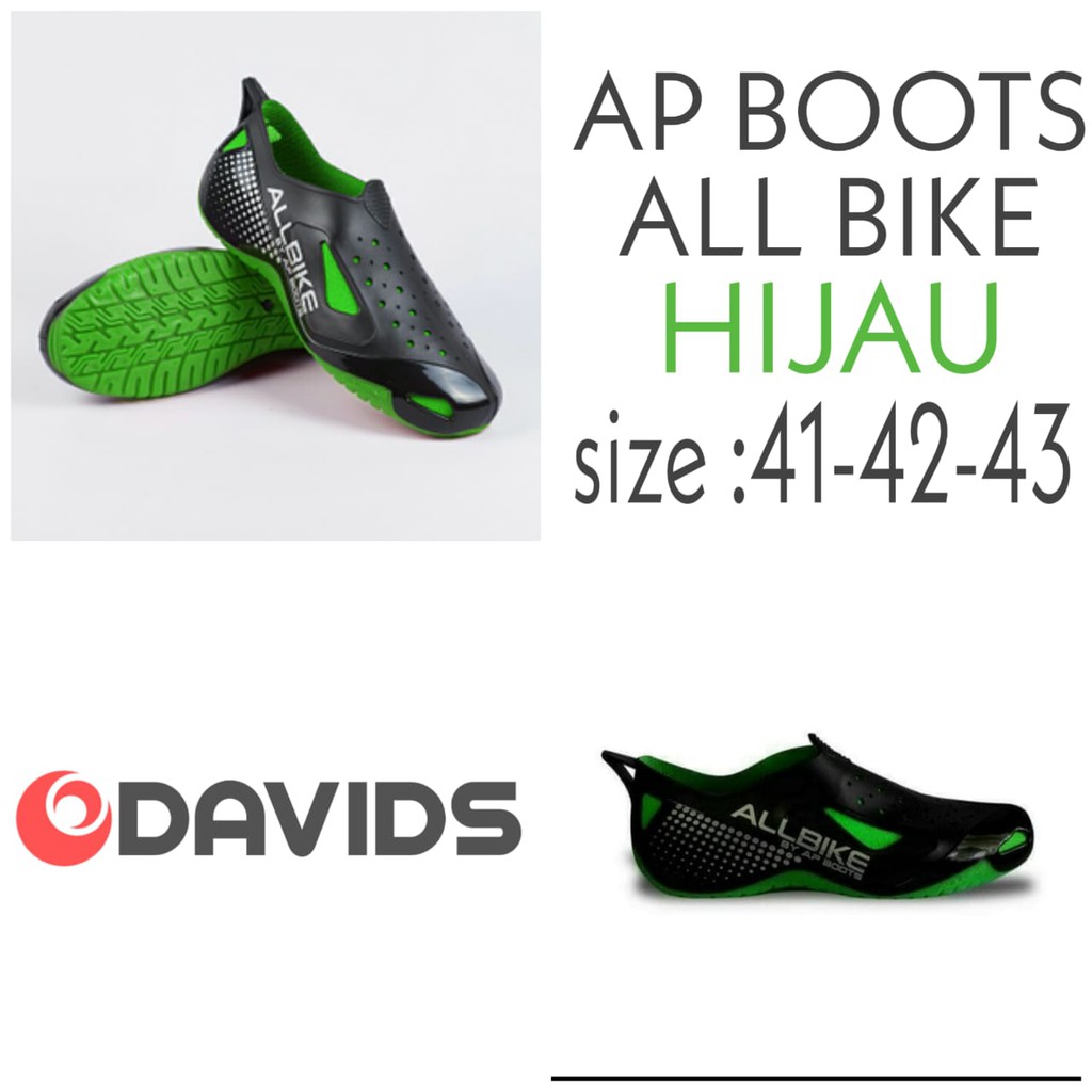 Sepatu sepeda karet gowes Ap boot all bike hijau