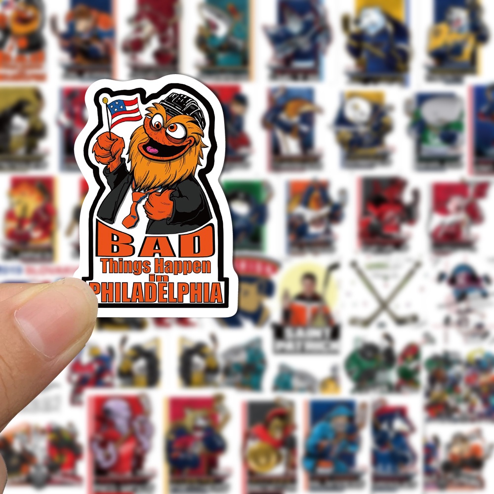 50pcs Stiker Graffiti Seri Ice Hockey Anti Air Untuk Dekorasi Laptop