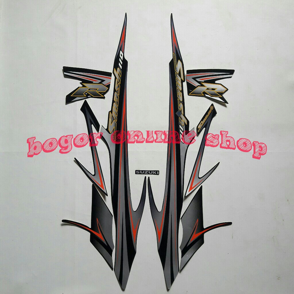 stiker striping motor smash 110r 2008 full hitam