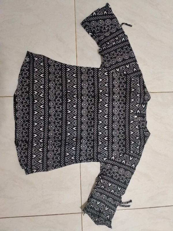 Kemeja Batik Lengan Panjang 021  Hem Batik Murah Seno Sogan Bakung Padi Manggar