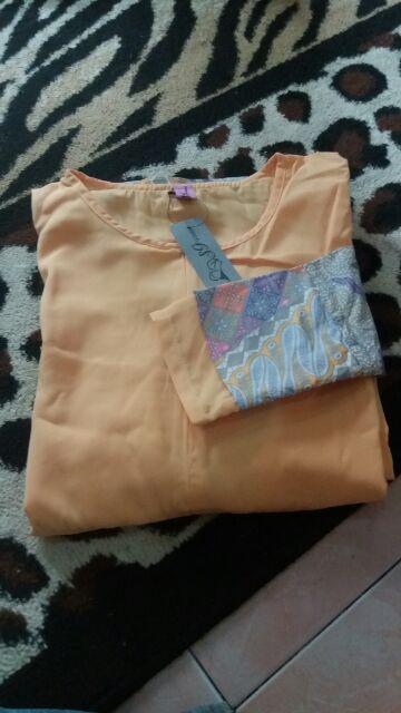 Gamis Syaqila Wolfis Mix Batik Primis Pastel Original Alsava