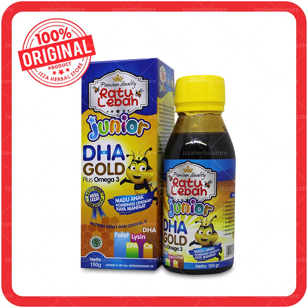 Madu Anak Ratu Lebah JUNIOR DHA GOLD PLUS OMEGA 3 Nutrisi Sehat dan Cerdas Anak Indonesia