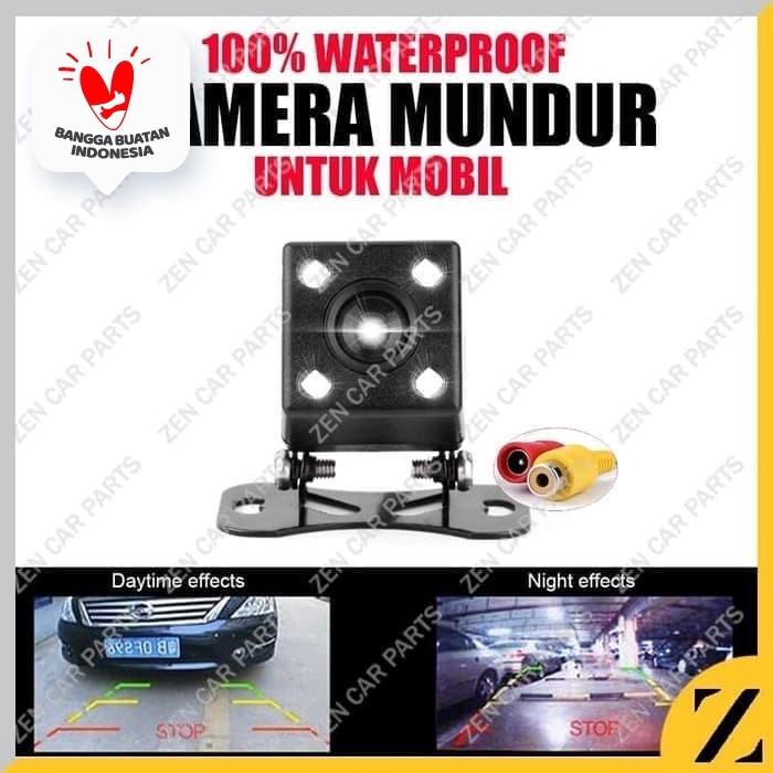 kamera mundur parkir belakang rear reverse cam led kotak mobil CCD Waterproof Anti Air Universal HDD-1