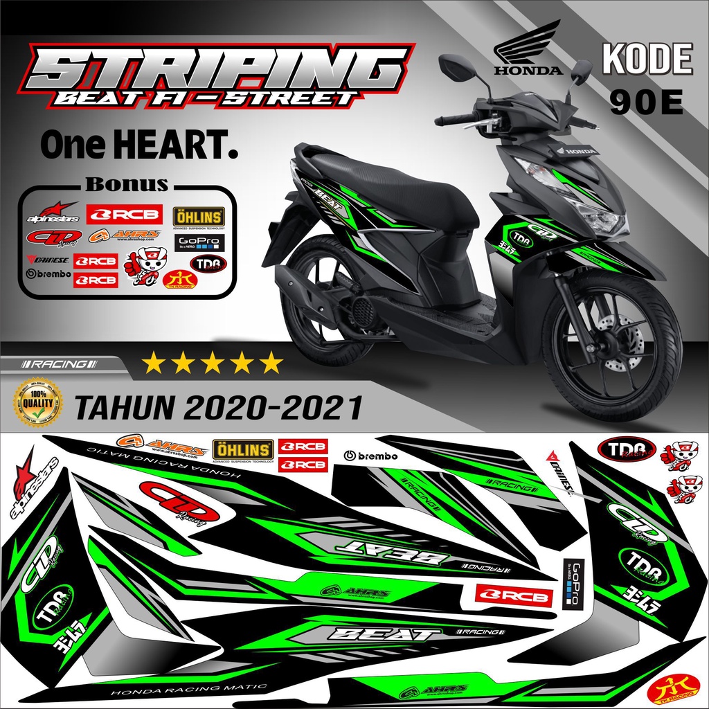 Striping Beat New 2021 Stiker Lis Motor Beat kode 90