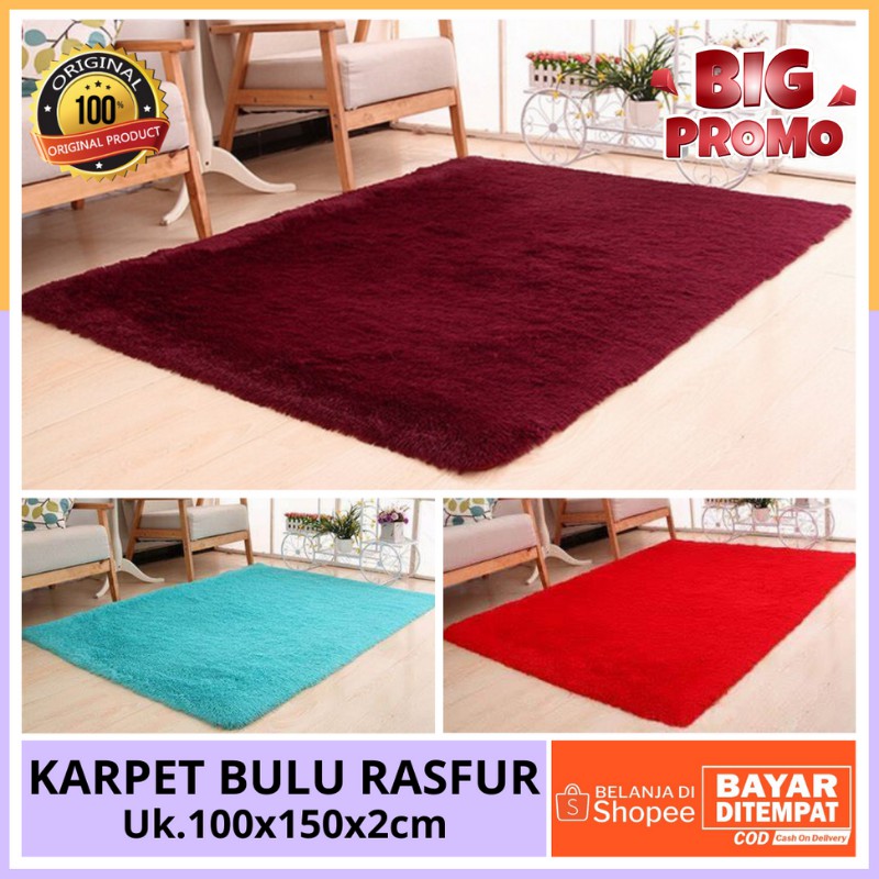 Karpet Bulu Rasfur/karpet lantai kamar tidur 100x150x2cm
