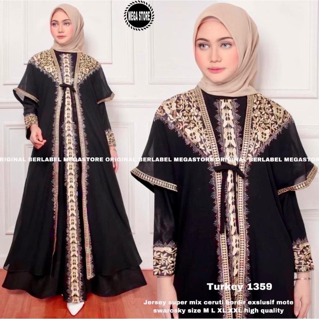 TURKEY ABAYA HITAM ORIGINAL MEGA STORE 1357 1445 1451 1452 1435 1437 1354 1358 1356 1351 1352 1353