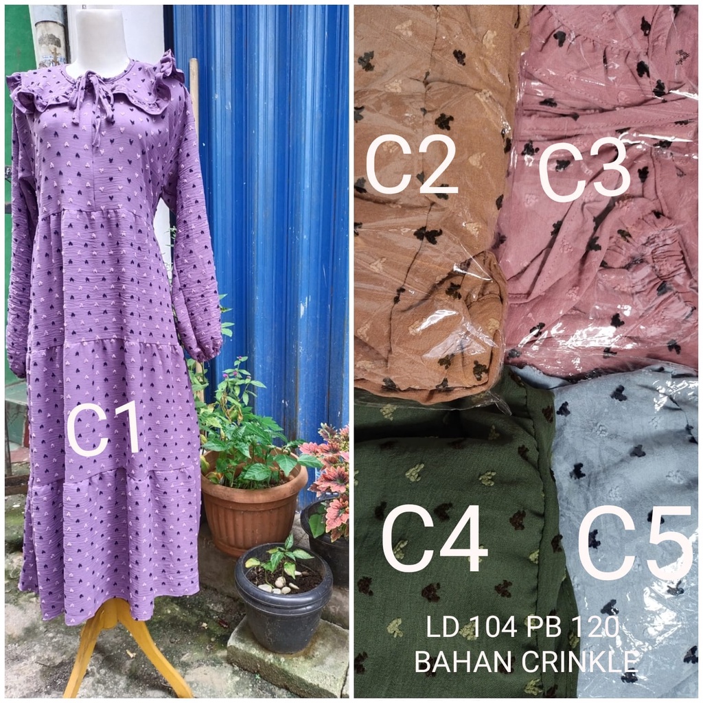 Midi Dress Crinkle Rubi Two Tone