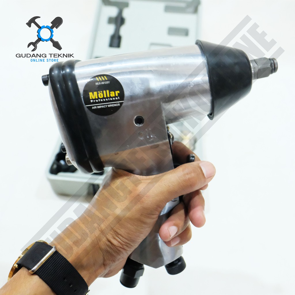 Mollar Air Impact Wrench Kit Set 1/2&quot; Alat Buka Pasang Baut Set Mollar