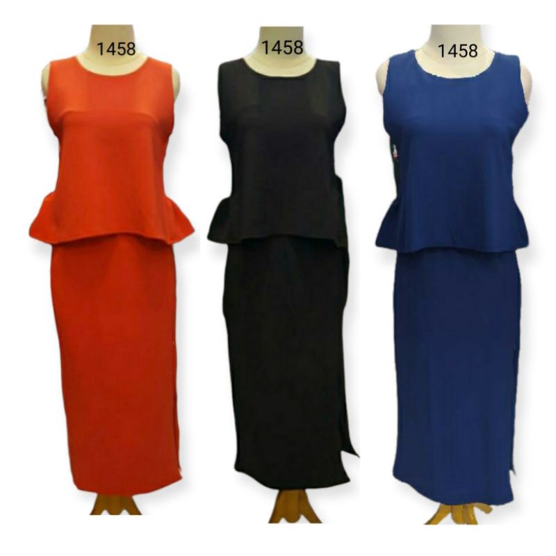 BAJU WANITA SETELAN ROK SPAN PANJANG ONE SET   1458