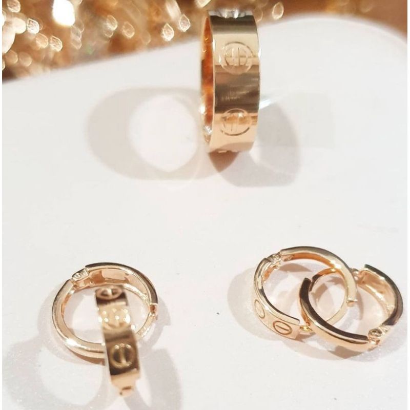 (COD) Anting Klip CTR Lapis Emas