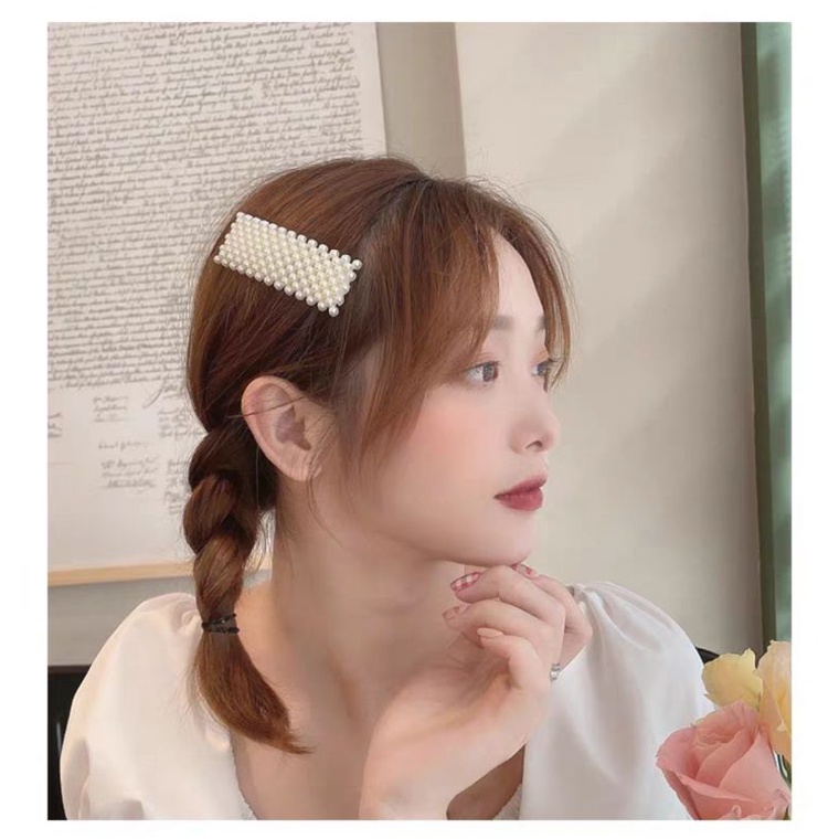 Jepit Rambut Mutiara Model Hairclip Korea / Hairpin Jepitan dengan Hiasan Mutiara Pearl Hairclip Hairpin