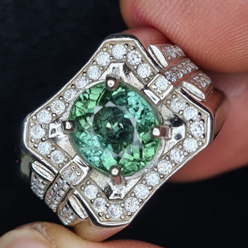 Natural Green Tourmaline 2.98ct Cincin Batu Hijau TM187