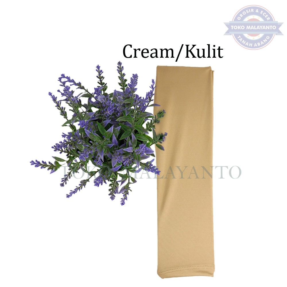 MANSET TANGAN DAN MANSET TANGAN JEMPOL  Pria dan Wanita/Fingerless/Handshock Jempol Polos Bahan KAOS-Cream/Kulit