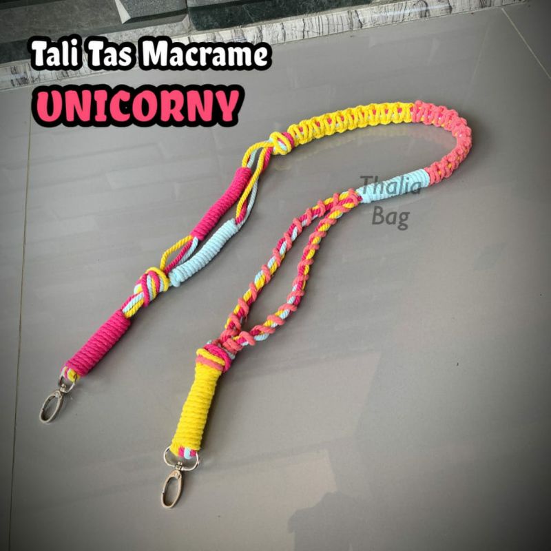 READY STOK STRAP BAG MACRAME UNICORNY BY THALIABAG // TALI TAS MURAH // STRAPBAG MACRAME // HAND MADE // SLING BAG // SHOULDER BAG