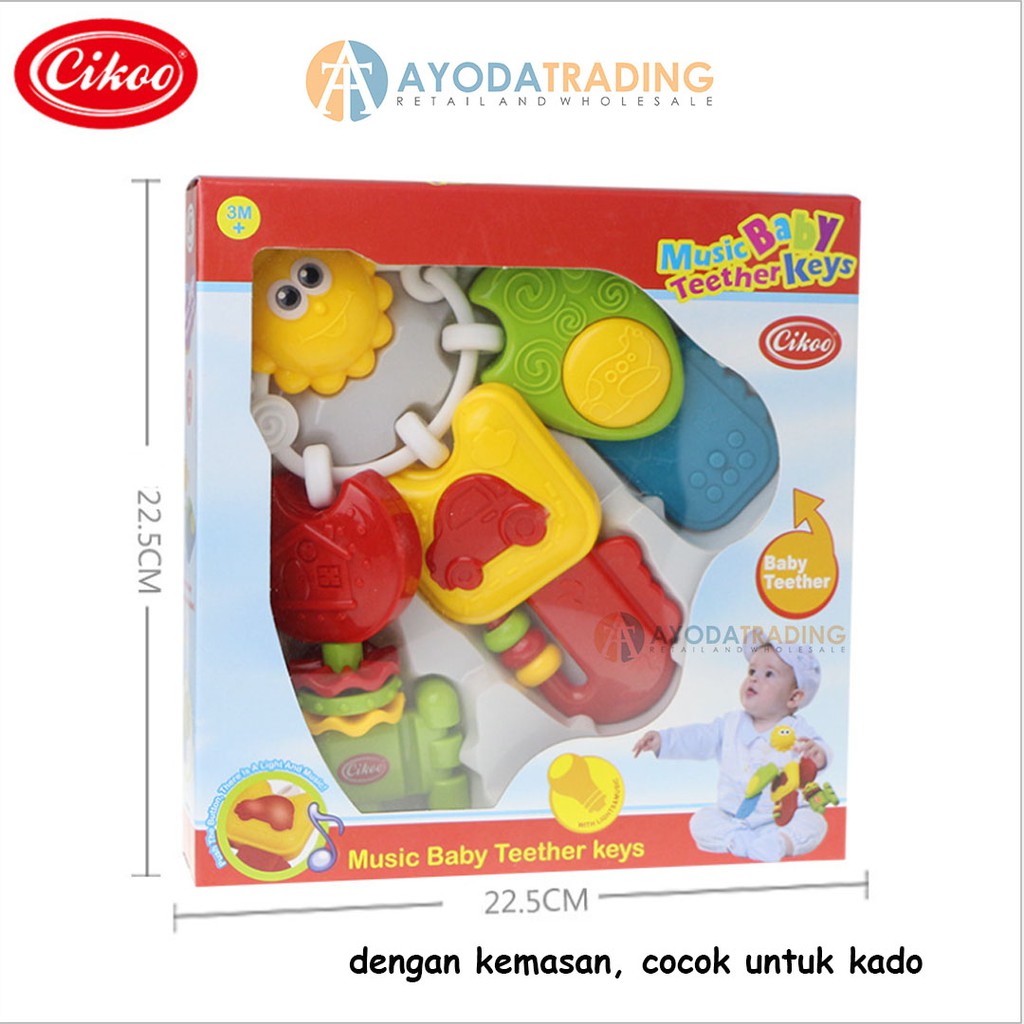 Cikoo Music Baby Teether Rattle Bayi Hadiah Kado