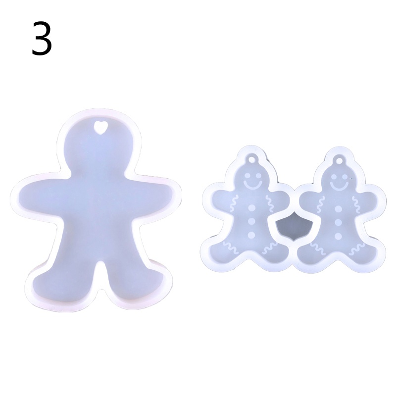 Siy Cetakan Resin Epoksi Bentuk Gingerbread Man Bahan Silikon Untuk Gantungan Kunci