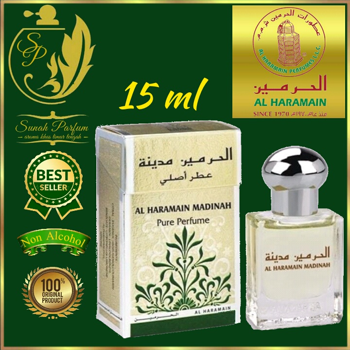 Parfum Al Haramain Madinah 15ml, Original Al Haramain, Non Alcohol