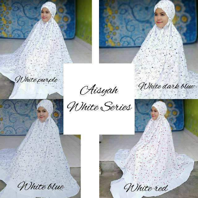 MUKENA AISYAH JUMBO REMPEL WHITE | MUKENA BALI | MUKENA MURAH | MUKENA RAYON PREMIUM| DEWASA GROSIR