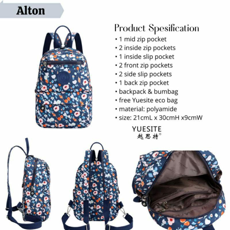 Tas ransel wanita small bumbag yuesite alton original tas dada