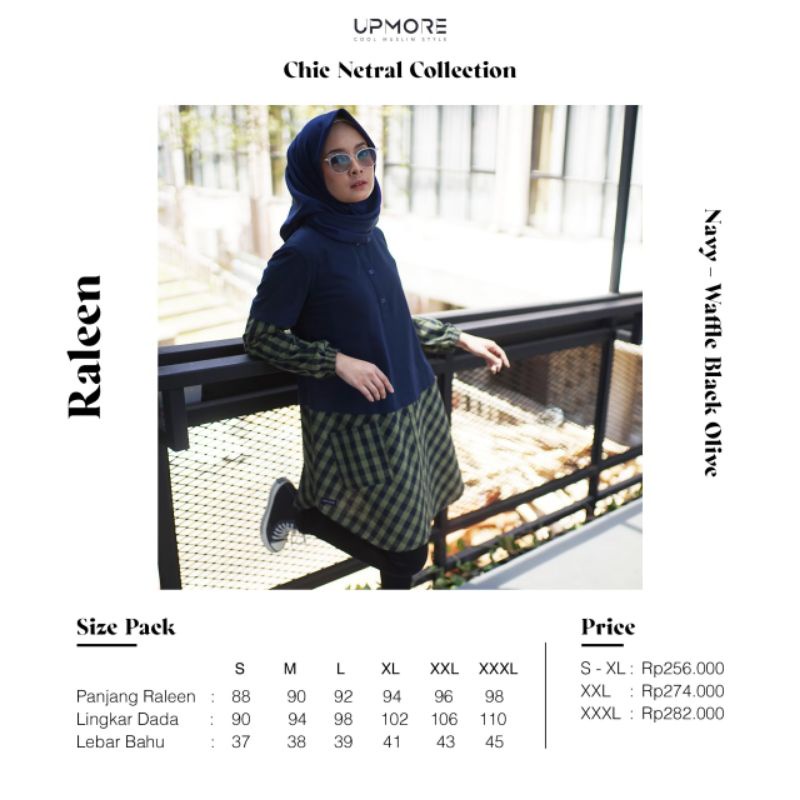 TUNIK UPMORE RALEEN NAVY - WAFFLE BLACK OLIVE RALEN