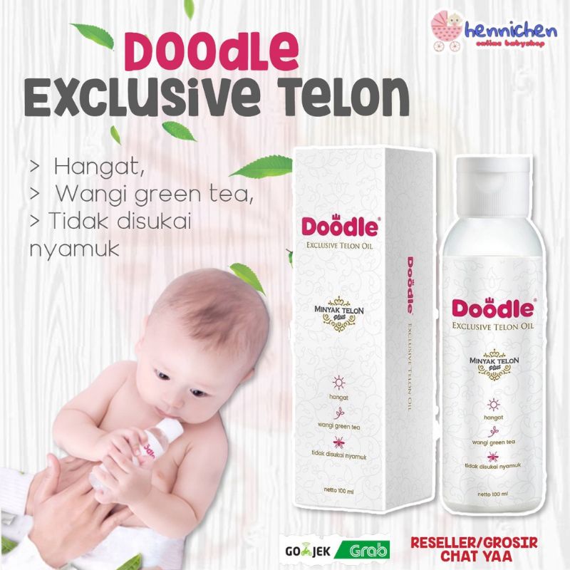 [rumahbayipdg] minyak telon doodle green tea  eksklusif telon oil 100 ml original