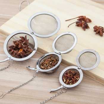 Saringan Teh Stainless Saringan Teh Tea Bundar Saringan Wedang Uwuh Reusable Tea Infuser Strainer Stainless Steel