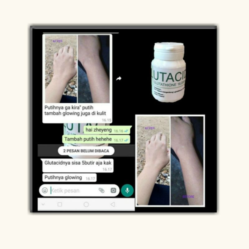 Glutacid Whitening Booster L-Glutathione 16.000 mg