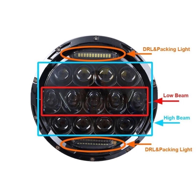 Headlamp Daymaker Lampu Utama Daymaker 7 inch 13 Mata R006