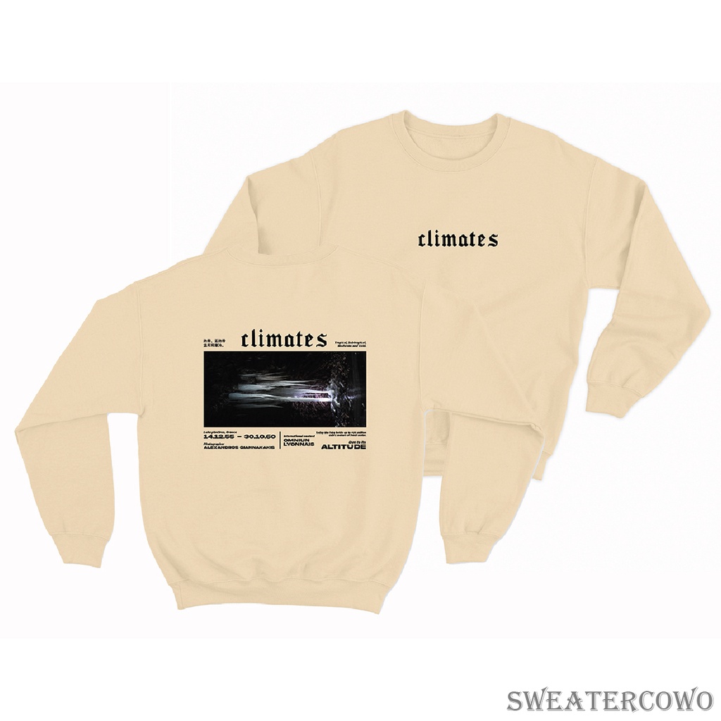 Sweaterpolos Basic Sweater CLIMATES ( Sablon ) Unisex Pria &amp; Wanita