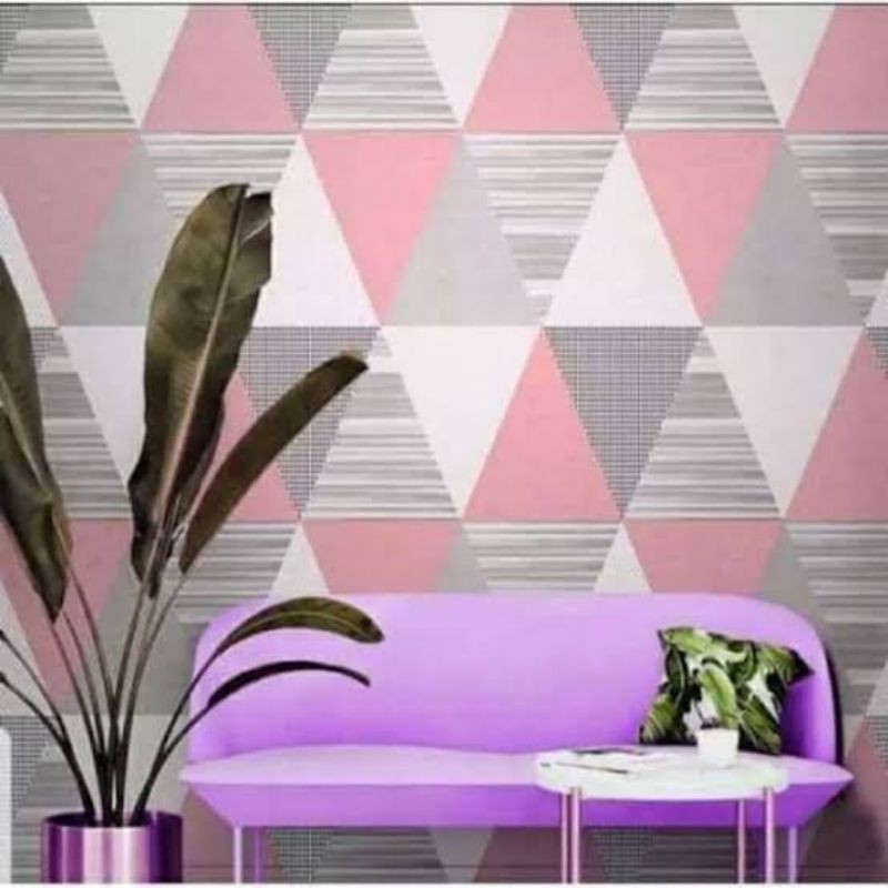 Wallpaper segitiga pink