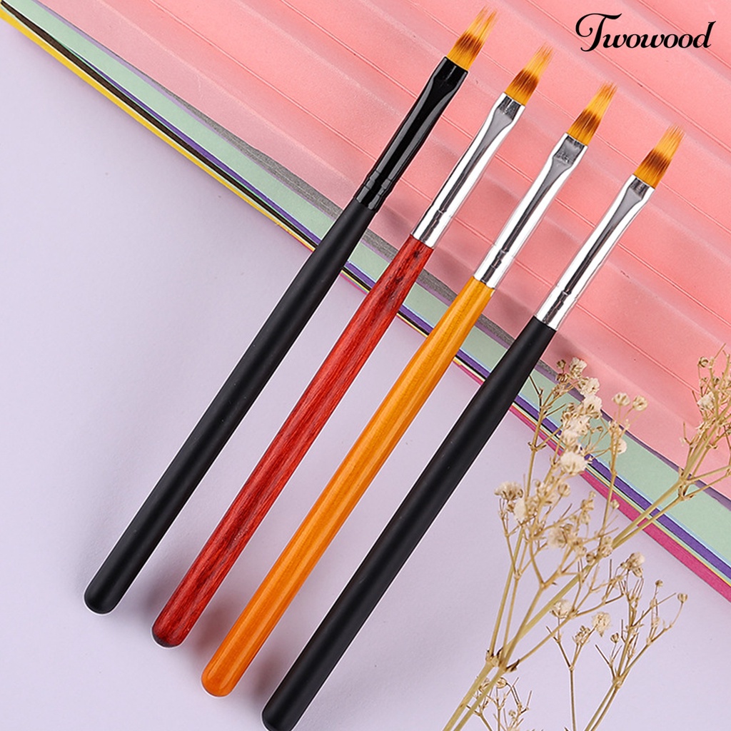 Brush Pen Ukir Extension Kuku Dengan Gagang Kayu Untuk Manicure