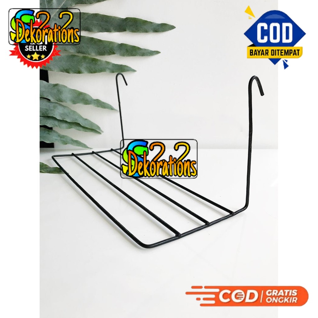 (TERMURAH) RAGAN Rak Gantung Besi Wall Grid Display Sepatu Hijang Tatak Pot Tanaman