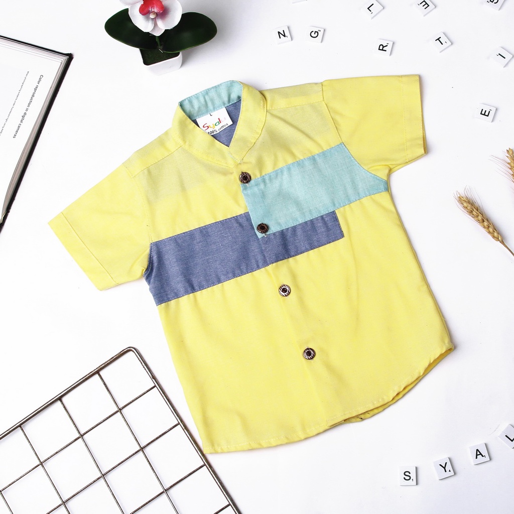 KEMEJA KOKO BAJU ANAK LAKI-LAKI KUNING KEMKO