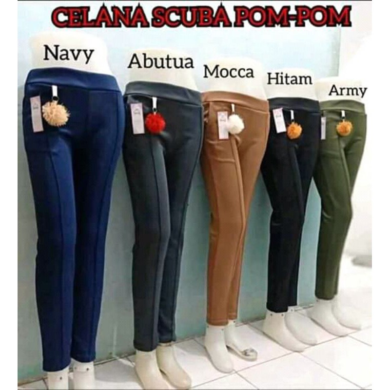 CELANA SCUBA / DOTY POMPOM / BAGGY PANS SCUBA / CELANA PANJANG PEREMPUAN