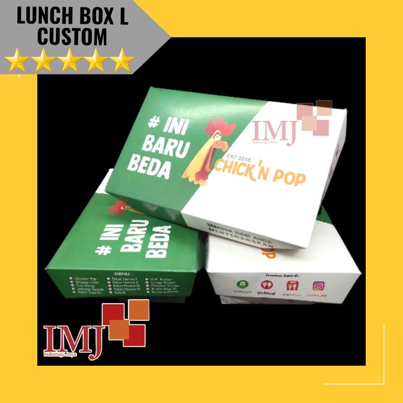 PAPER LUNCH BOX L CUSTOM DESAIN BOX AYAM GEPREK DUS CATERING KATERING KARDUS
