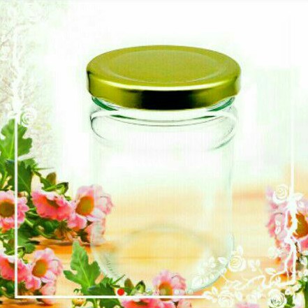 Toples JAR COOKIES saos sambal kaca TOPLES JAR JAM SELAI SAMBEL BOTTLE JAR Jar bahan kaca Tutup Gold