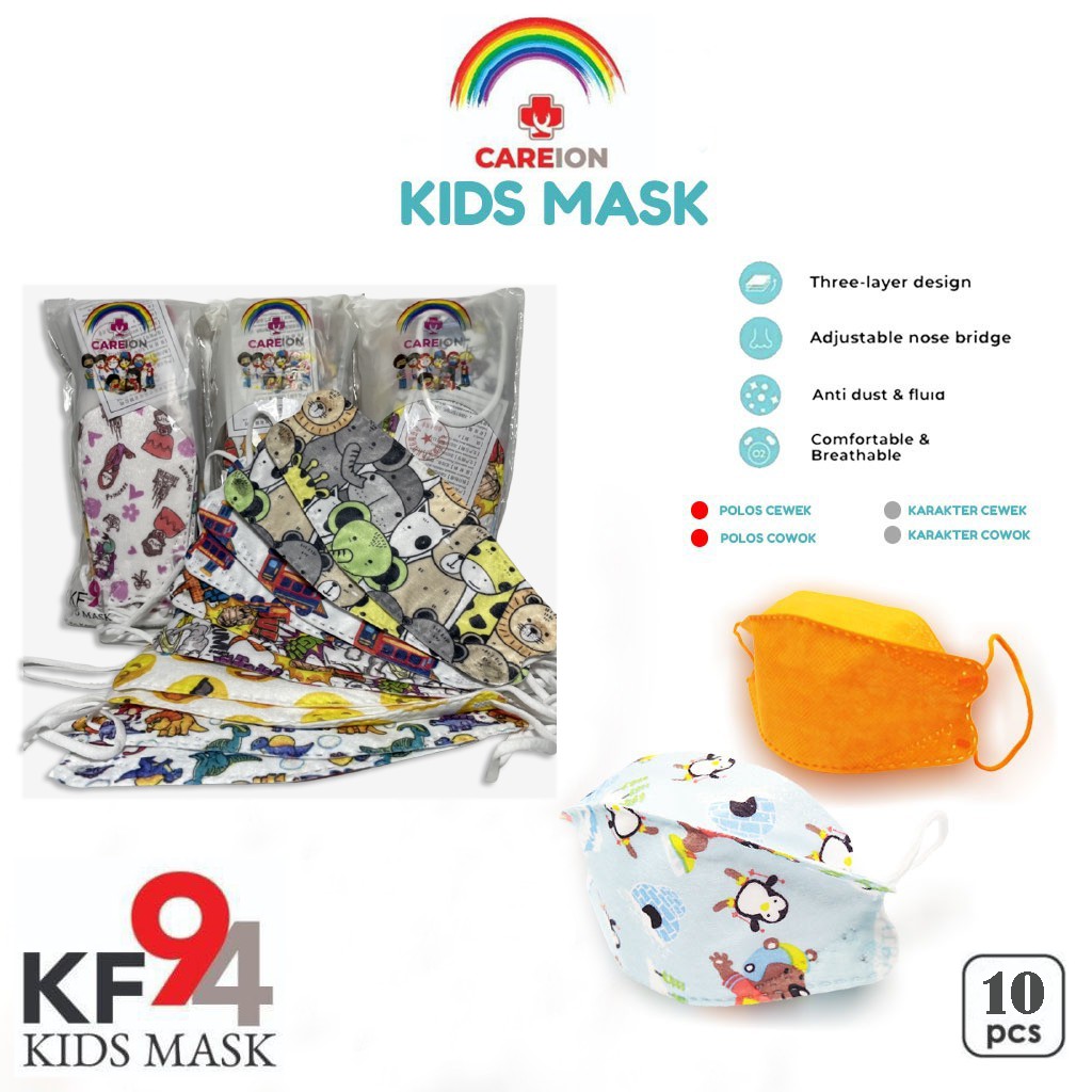 masker anak masker kf94 1 pack isi 10pcs earloop masker anak perempuan laki laki masker kesehatan