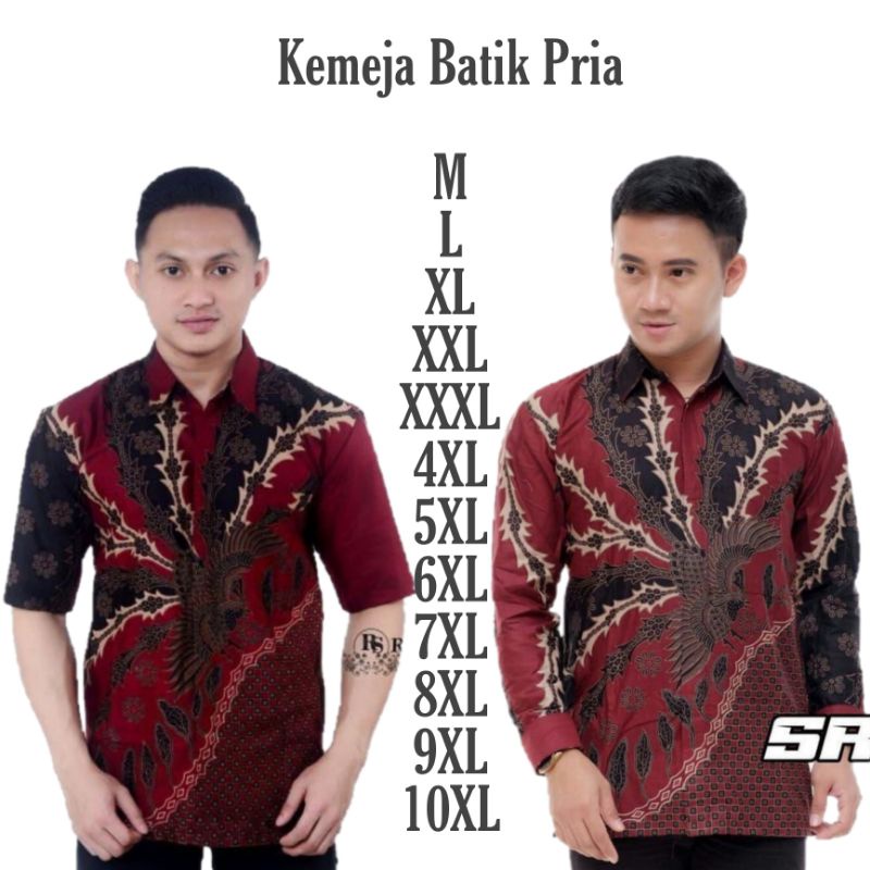 KEMEJA BATIK PRIA LENGAN PANJANG DAN LENGAN PENDEK M L XL XXL JUMBO BIG SIZE