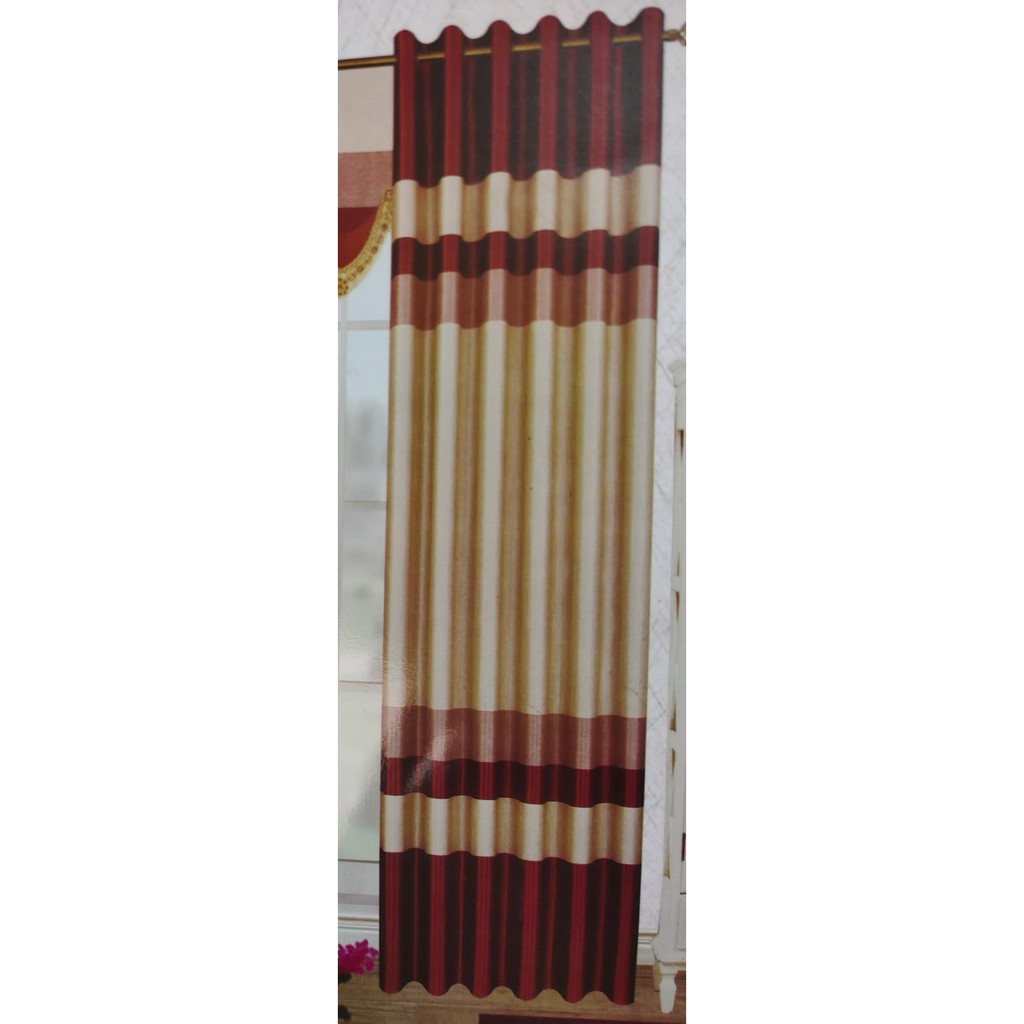 GORDEN Blackout HORDENG JENDELA Bludru Import Minimalis HORDEN korden Pintu Jendela Smokring Tebal 12 Ring-1 Pcs Finishing STEAM UAP--Pelangi Merah